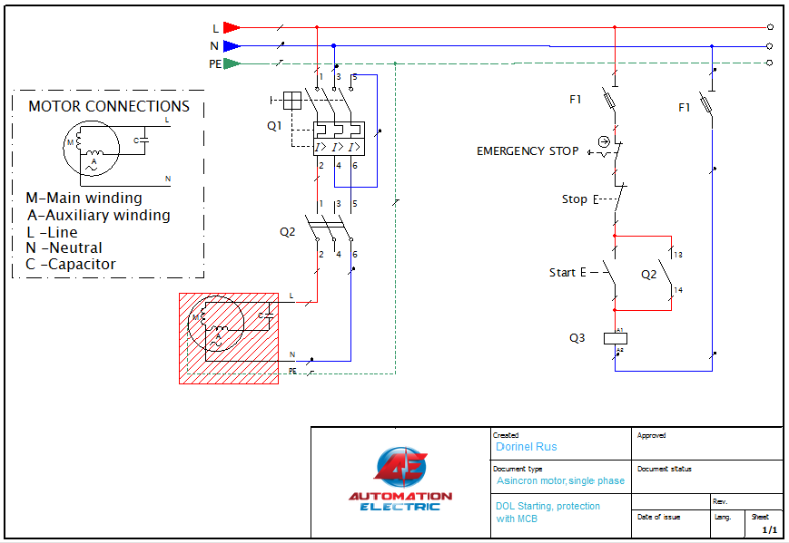 Single phase motor starting | Automation-Electric