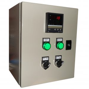 Industrial burner control panel for coating ovens